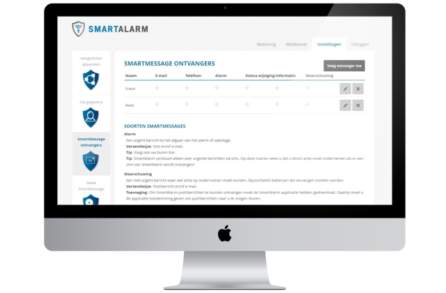 Voeg meerdere gebruikers toe op mijn.smartalarm.nl