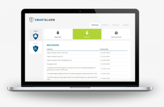 Het dashboard van SmartAlarm